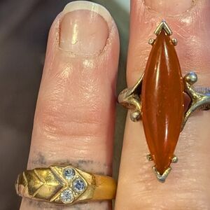 Vintage Avon Chevron And Faux Camilion Rings Lot of 2